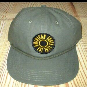 MENS AMERICAN EAGLE GREEN HAT SNAPBACK ADJUSTABLE CAP ONE SIZE